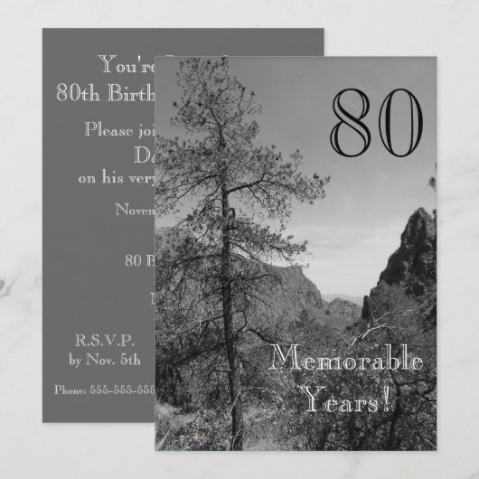 80 Herdenkingsjaren/Natuur van de feestdag Kaart (Voorkant / Achterkant)