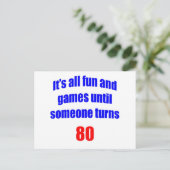 80 Iemand wordt 80 Briefkaart (Staand voorkant)