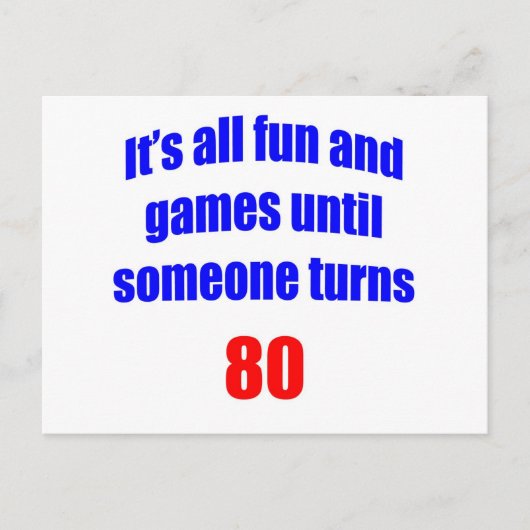 80 Iemand wordt 80 Briefkaart (Voorkant)