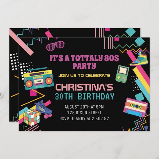 80-inch dikke retro 80s disco party I Love the 80' Kaart (Voorkant / Achterkant)