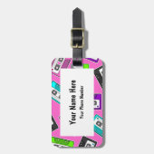 80-inch extra mixtape afdrukken - Roze Bagagelabel (Voorkant verticaal)
