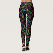80-inch Retro Black en Neon Doodle Pattern Leggings (Achterkant)