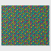 80-inch Retro Black en Neon Pattern Cadeaupapier (Vlak)