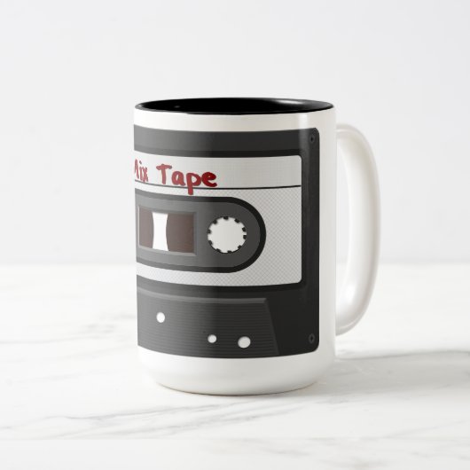 80-inch Retro Mix Tape Coffee-Mok Tweekleurige Koffiemok (Voorkant rechts)