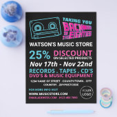 80-inch Retro-tape, muziekwinkel Adverteren Flyer (Enkel)