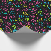 80-inch zwart-witpatroon en Neon Doodle Pattern Cadeaupapier (Hoek)