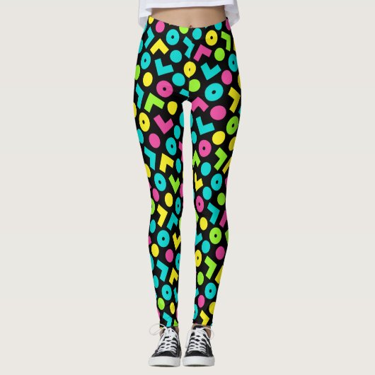 80-inch zwart-witpatroon en neonpatroon van 90 leggings (Voorkant)