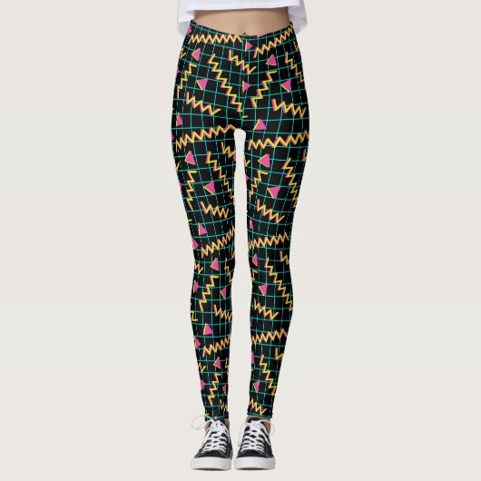 80-inch zwart-witpatroon en neonpatroon van 90 leggings (Voorkant)