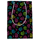 80-inch zwarte & Neon Doodle Pattern Medium Cadeauzakje (Voorkant)