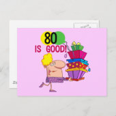 80 is Good Birthday Tshirts and Gifts Briefkaart (Voorkant / Achterkant)