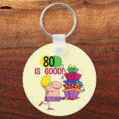 80 is Good Birthday Tshirts and Gifts Sleutelhanger (Voorkant)