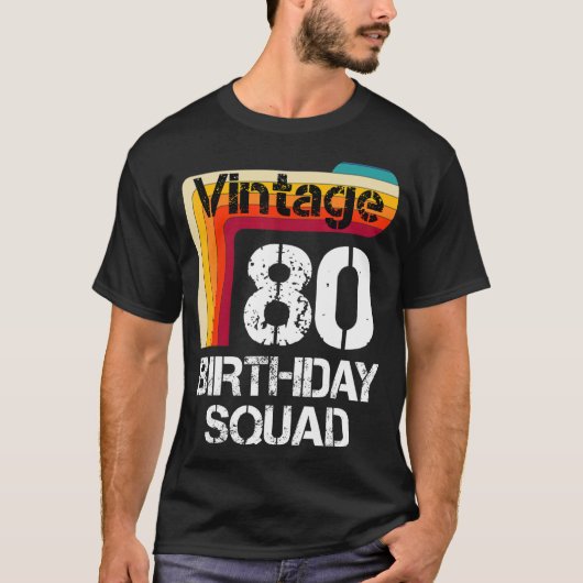 80 jaar 80e verjaardag van de geboorte t-shirt (Voorkant)