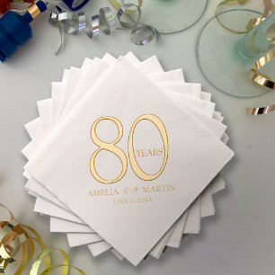 80 jaar 80ste huwelijksverjaardag naam en data folie servetten