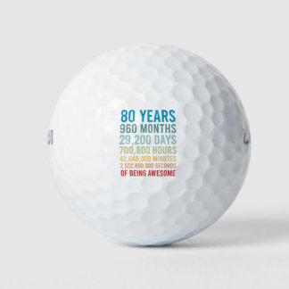 80 jaar 960 maanden 29200 dagen Geweldige geboorte Golfballen