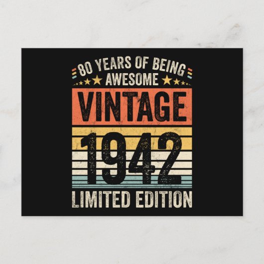 80 Jaar Awesome Retro 1942 Briefkaart (Voorkant)