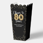 80 jaar Black Gold Confetti Verjaardag Bedankdoosjes (Achterkant)