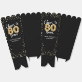 80 jaar Black Gold Confetti Verjaardag Bedankdoosjes (Ongevouwen)