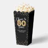 80 jaar Black Gold Confetti Verjaardag Bedankdoosjes (Popped)