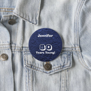 80 jaar Button jonge blauwe dollen