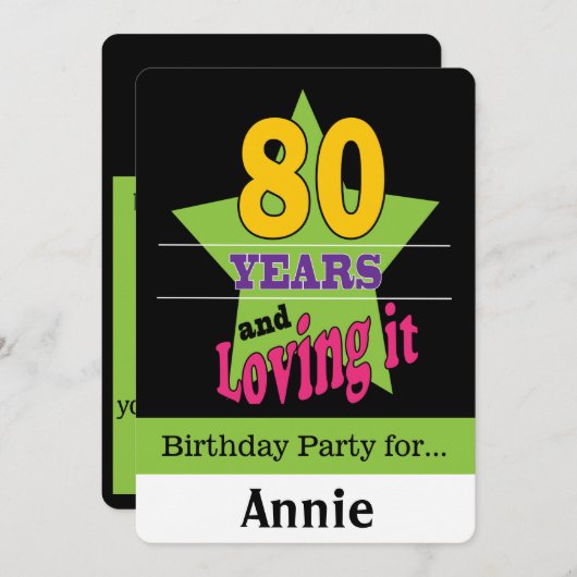 80 jaar en liefhebbend kaart (Voorkant / Achterkant)