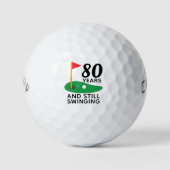 80 jaar en nog steeds swingende grappige 80e verja golfballen (Voorkant)