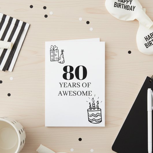 80 jaar geweldig 80e verjaardag kaart