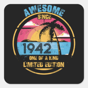 80 jaar Geweldige sinds 1942 80e verjaardag Vierkante Sticker