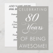 80 jaar Geweldige zijn is een feest Kaart (Voorkant / Achterkant)