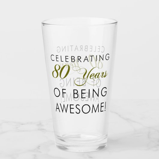80 jaar Geweldige zijn vieren Glas (Voorkant)