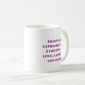 80 Jaar Gift Paarse Bloemen 80ste Verjaardag Custo Koffiemok (Voorkant rechts)