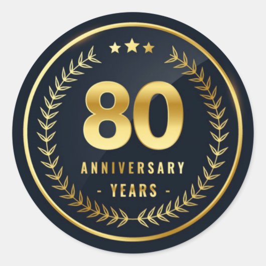 80 jaar Jubileum envelopzegel Ronde Sticker (Voorkant)