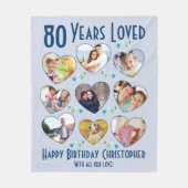 80 jaar met 80e verjaardag aangepaste foto fleece deken (Voorkant)
