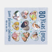 80 jaar met 80e verjaardag aangepaste foto fleece deken (Voorkant (Horizontaal))