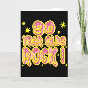 80 jaar Olds Rock! (Roze) Wenskaart Kaart