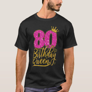 80 jaar oud 80e verjaardag koningin Diamond kroonr T-shirt