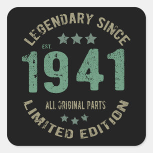 80 jaar oud bday legende 80e verjaardag vierkante sticker
