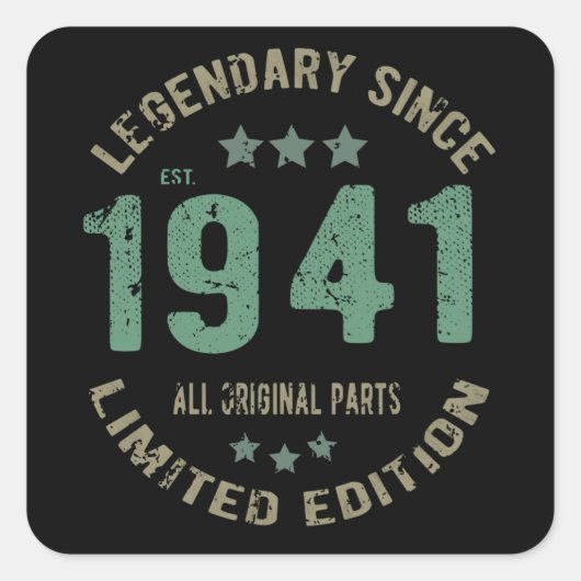 80 jaar oud bday legende 80e verjaardag vierkante sticker (Voorkant)