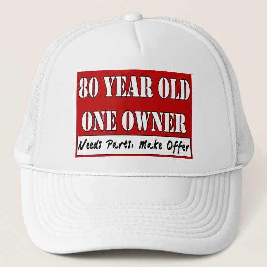 80 jaar oud, één eigenaar - heeft onderdelen nodig trucker pet (Voorkant)