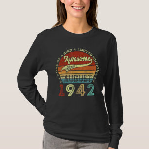 80 Jaar Oud  Geweldig Sinds Augustus 1942 80ste Ve T-shirt