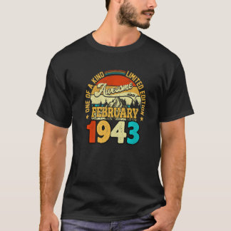 80 jaar oud geweldig sinds februari 1943 80ste ver t-shirt