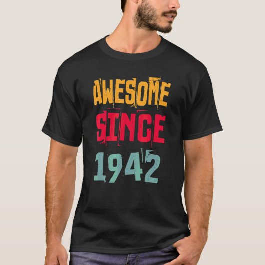 80 jaar oud Geweldige sinds 1942 80ste verjaardag  T-shirt (Voorkant)