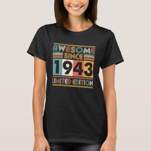 80 jaar oud Geweldige sinds 1943 80e verjaardag T-shirt