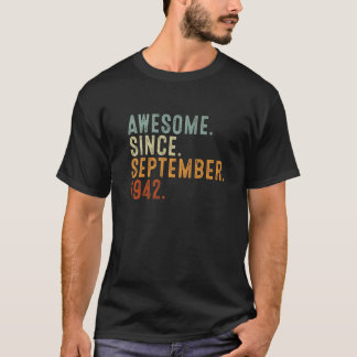 80 jaar oud Geweldige sinds september 1942 80e mil T-shirt