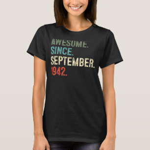 80 jaar oud Geweldige sinds september 1942 80th Bi T-shirt