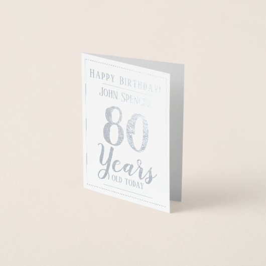 80 jaar oud. Stijlvol ontwerp. Folie Kaarten (Voorkant)
