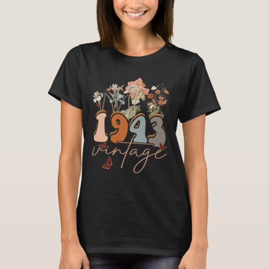 80 jaar oud T-shirt 1943 80e verjaardag (Voorkant)