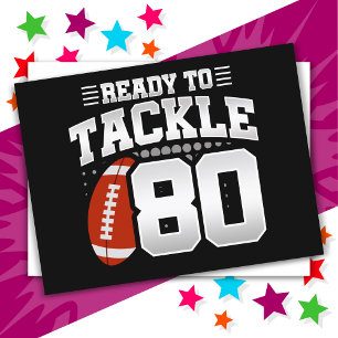 80 Jaar Oud Tackle Football Party 80e Verjaardag Briefkaart
