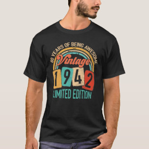 80 jaar oud van Geweldige in 1942 80e verjaardag T-shirt