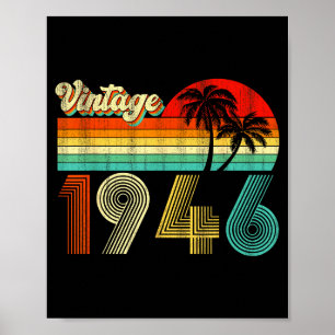 80 Jaar Oud Vintage Geboren In 1946 Grappige 80e V Poster