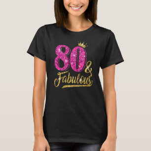 80 jaar oude 80- en 80-jarige roze roze roze rok t-shirt